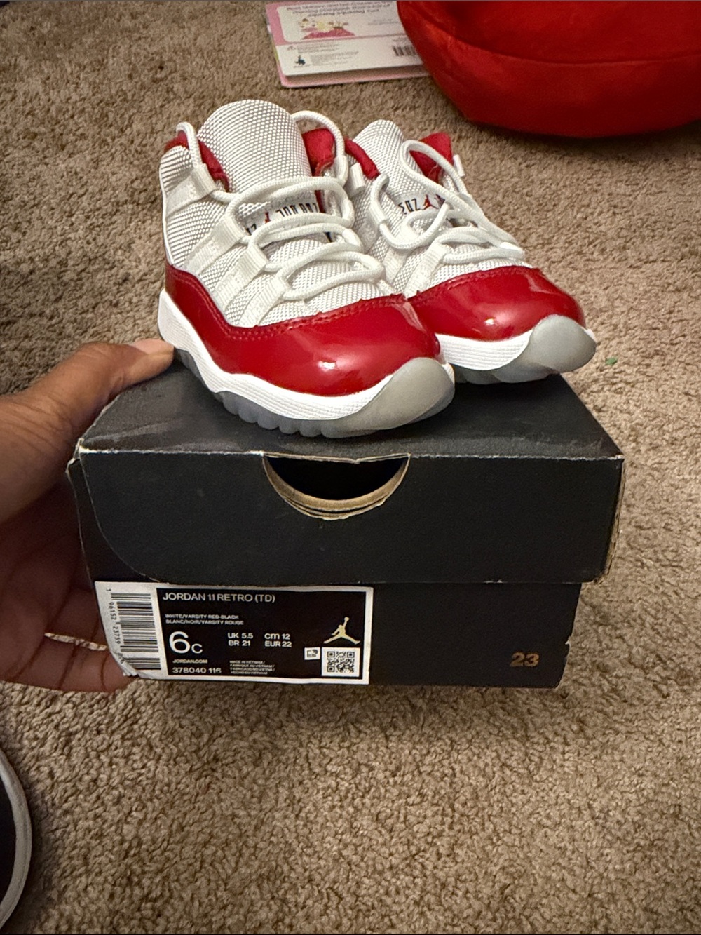 Jordan Kids Sneakers in White and Red